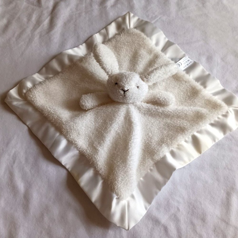 Apricot Lamb Ivory Bunny‎ Security Blanket Lovey 13"